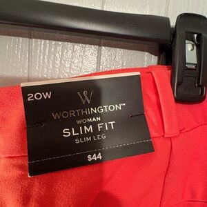 Worthington Red Slim Fit Capris